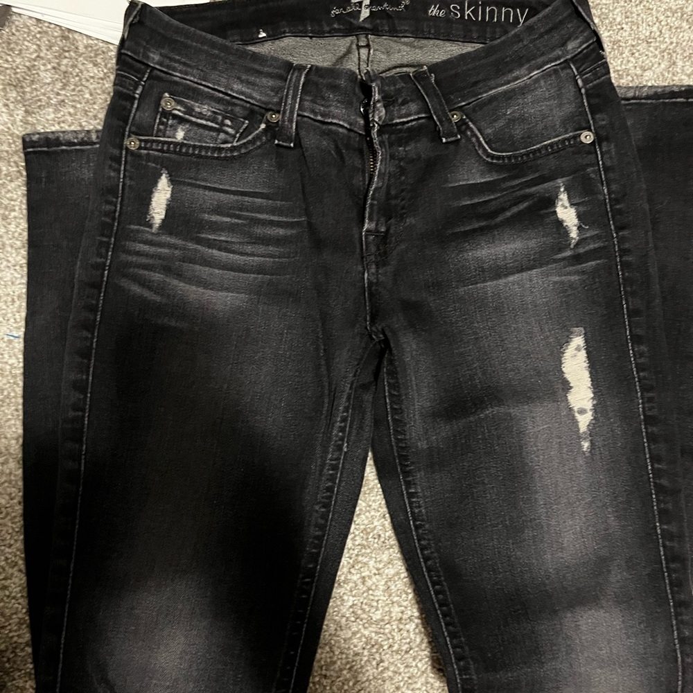 7 For All Mankind black skinny Jean